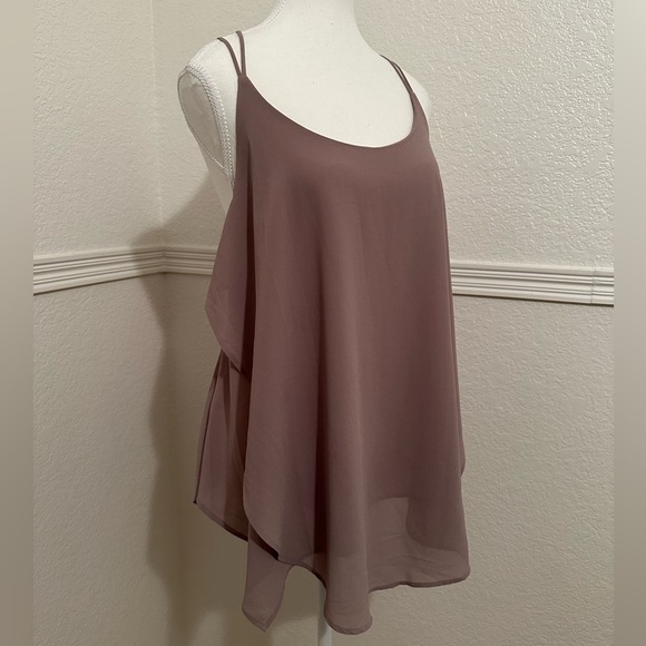 Daytrip Mauve Strappy Layered Tank Top Size: L - Picture 3 of 6